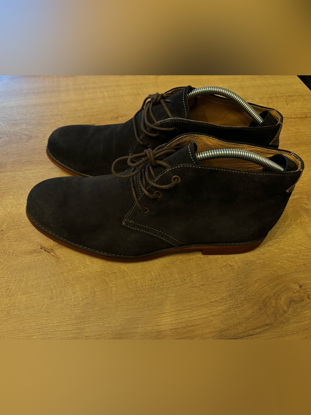 Johnston & Murphy Men's Chukka Boots in Dark Navy Suede Rubber Sole